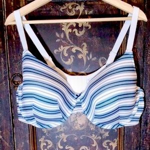 Cacique Striped Lightly Lined T-shirt Bra 44DD